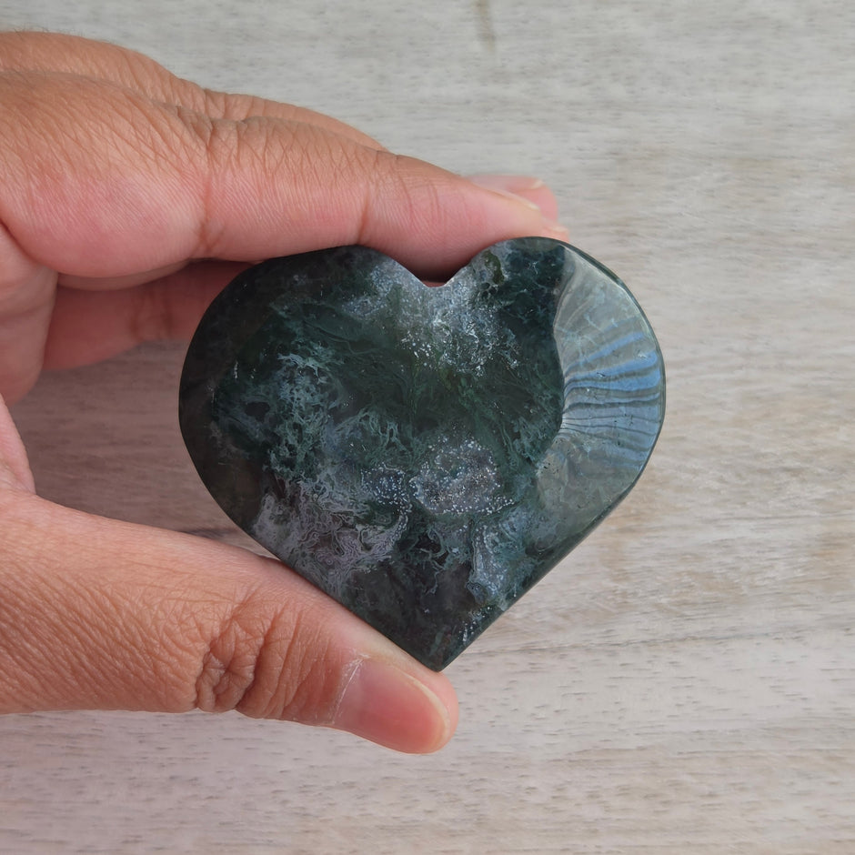 Moss Agate Heart | Option D