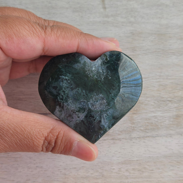 Moss Agate Heart | Option D