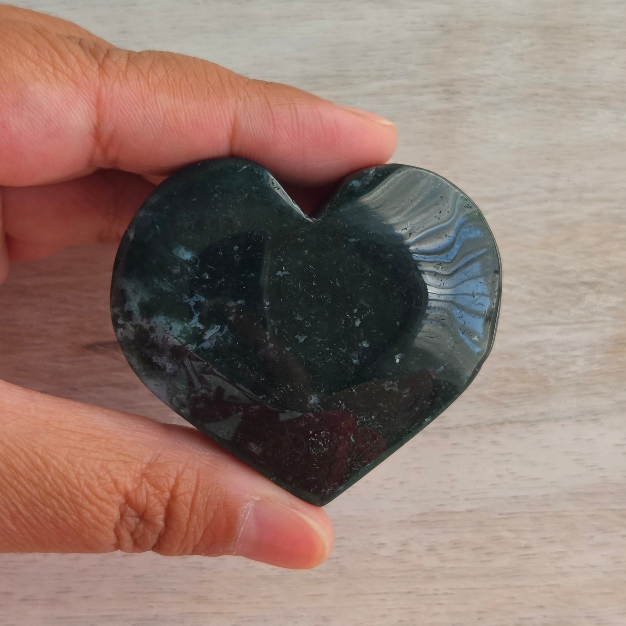 Moss Agate Heart | Option F