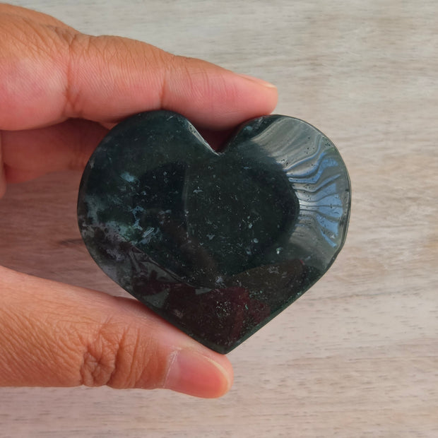 Moss Agate Heart | Option F