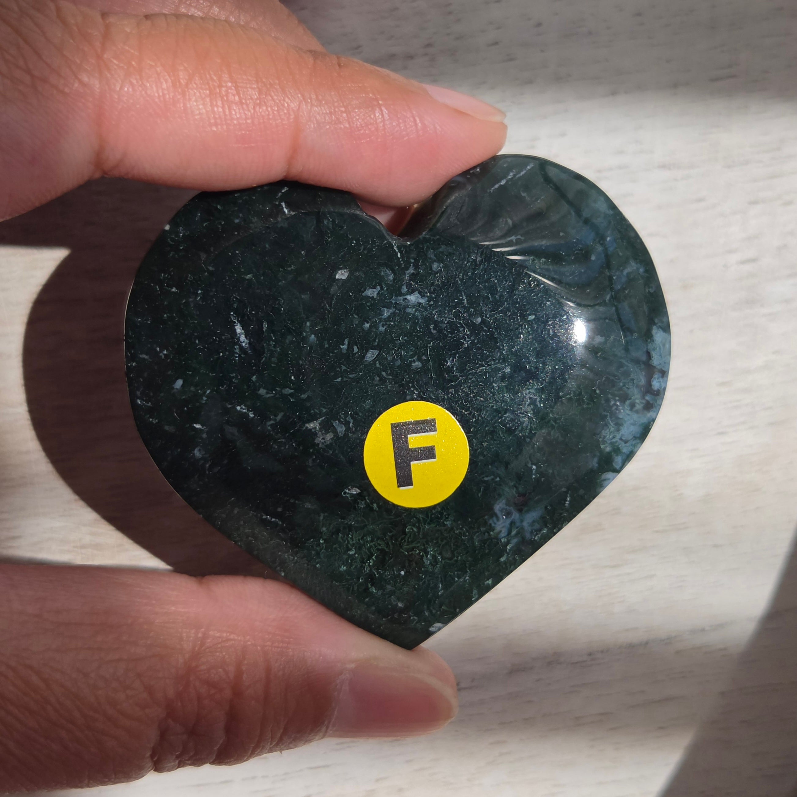 Moss Agate Heart | Option F