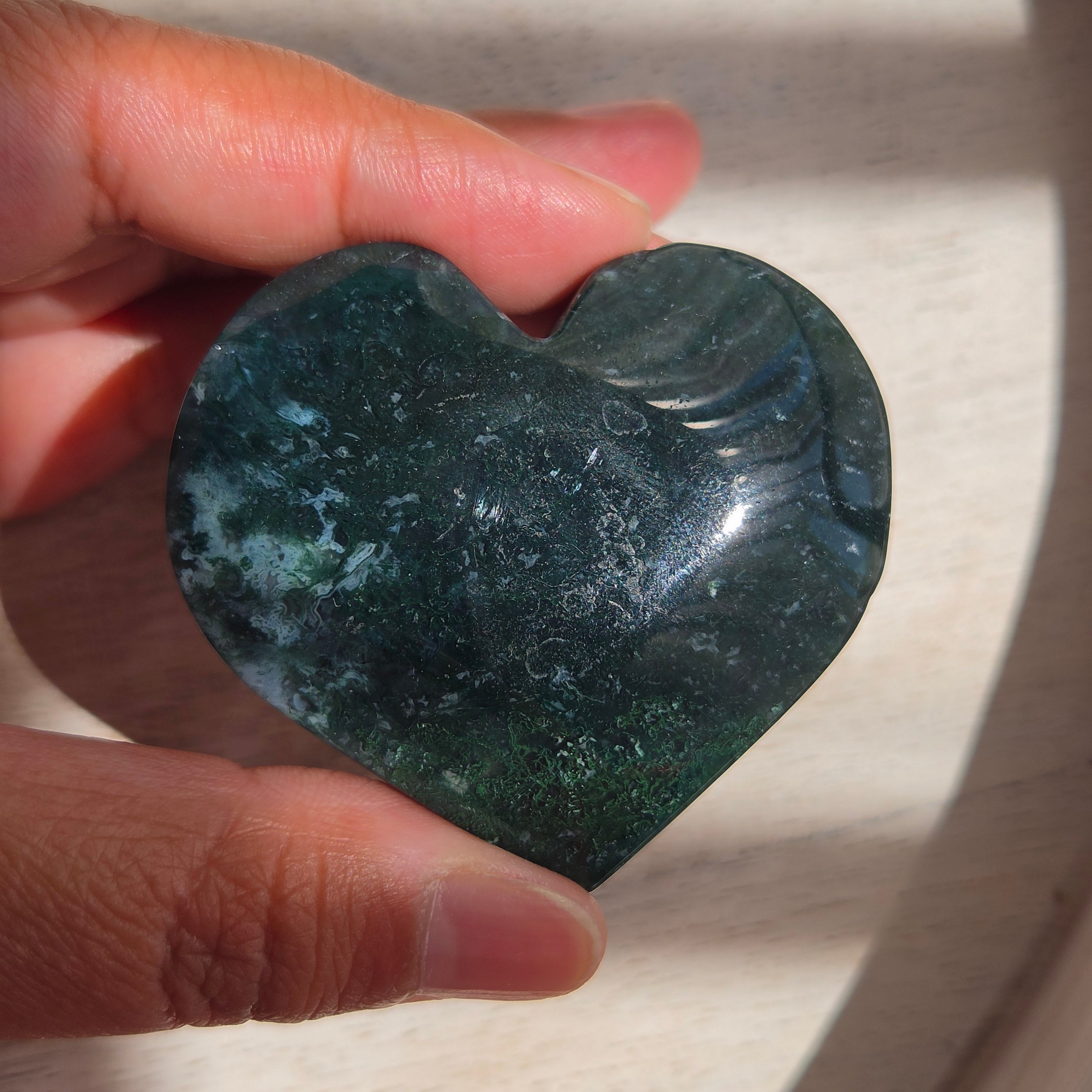 Moss Agate Heart | Option F