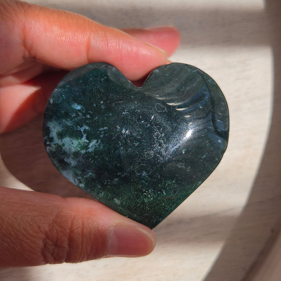 Moss Agate Heart | Option F