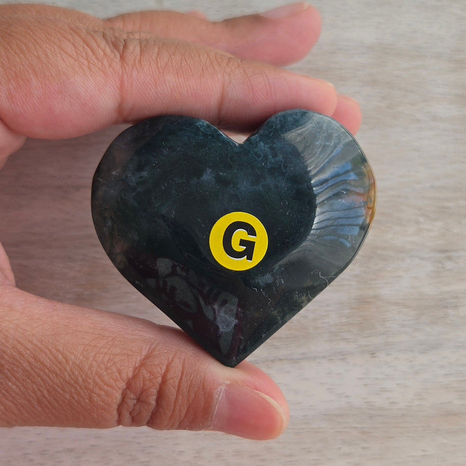 Moss Agate Heart | Option G