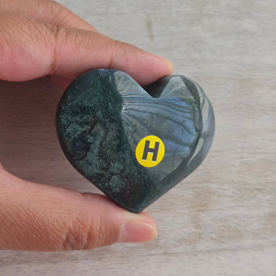 Moss Agate Heart | Option H