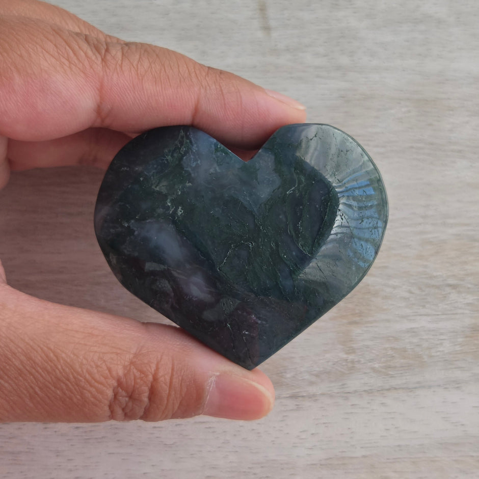 Moss Agate Heart | Option H
