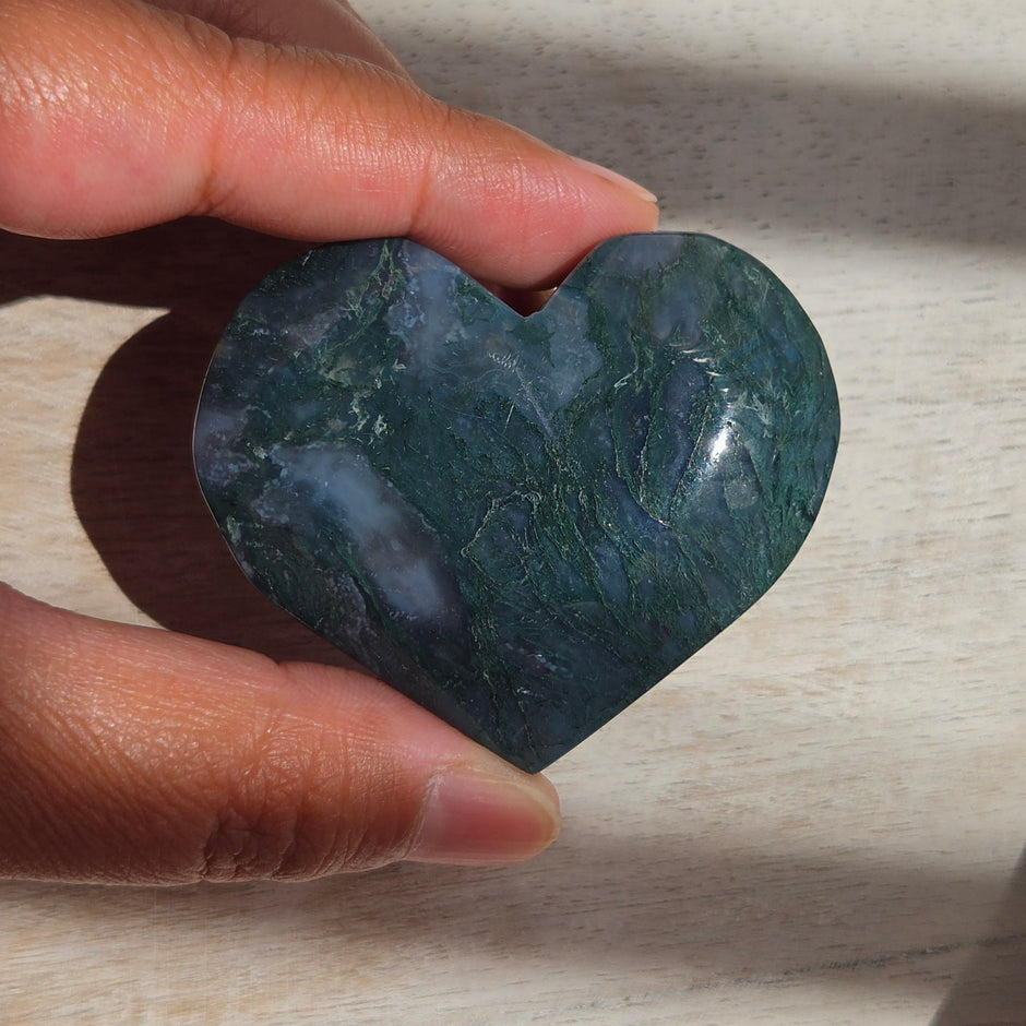 Moss Agate Heart | Option H