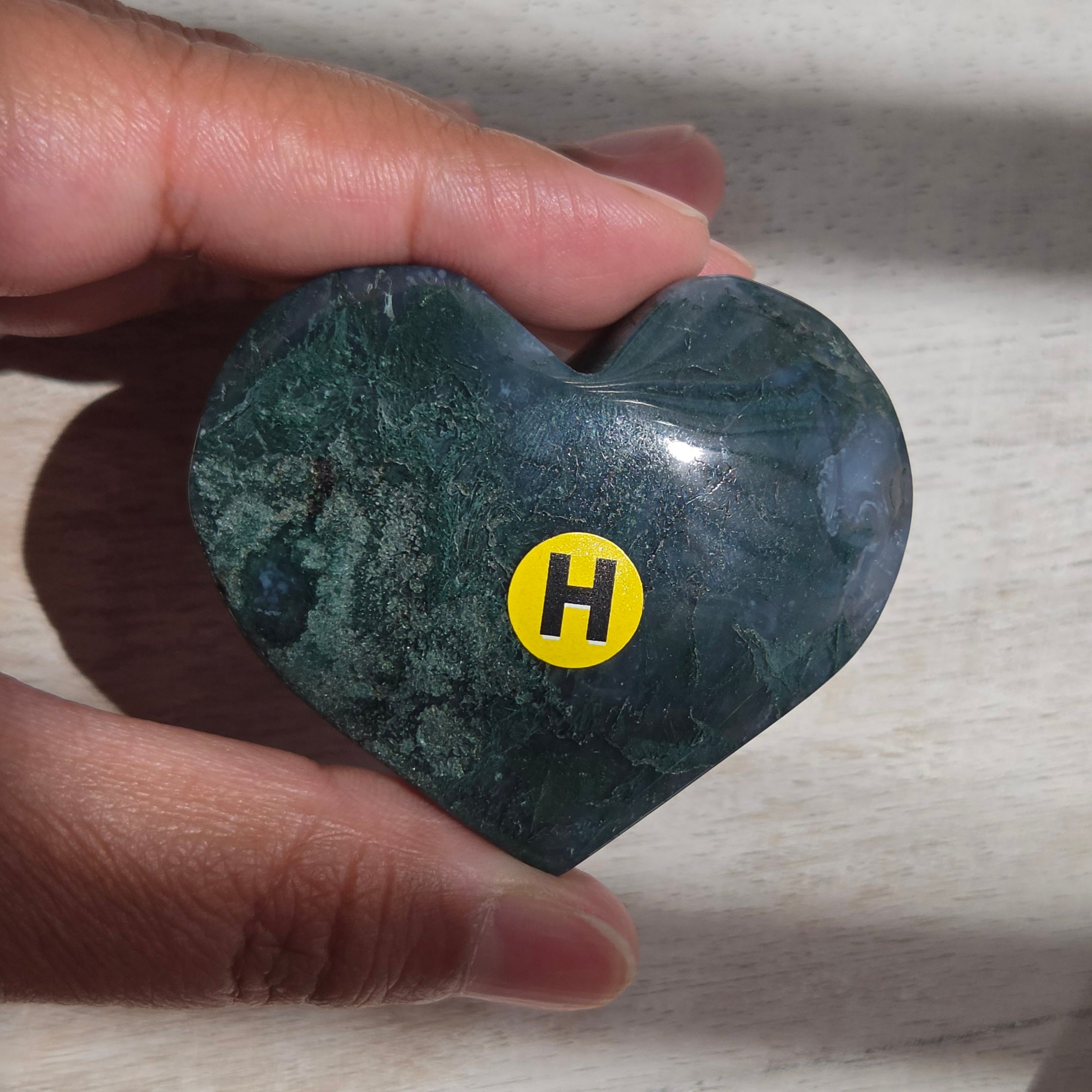 Moss Agate Heart | Option H