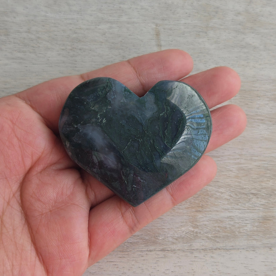 Moss Agate Heart | Option H