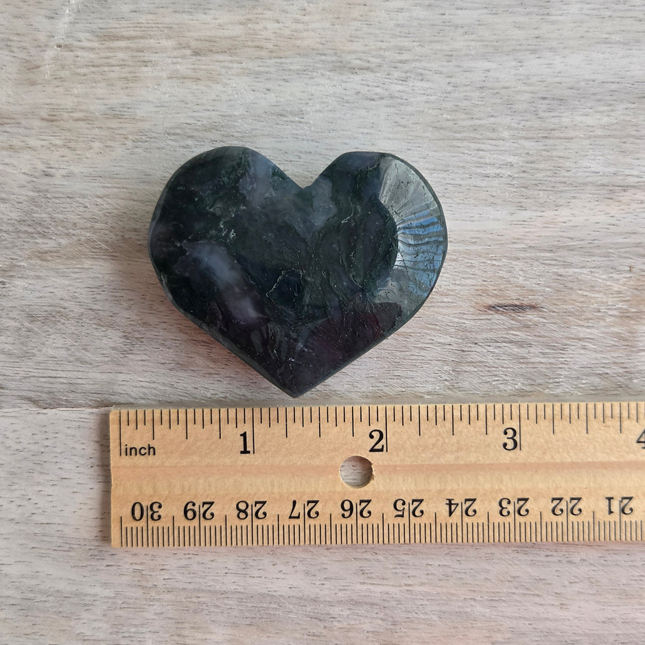 Moss Agate Heart | Option H