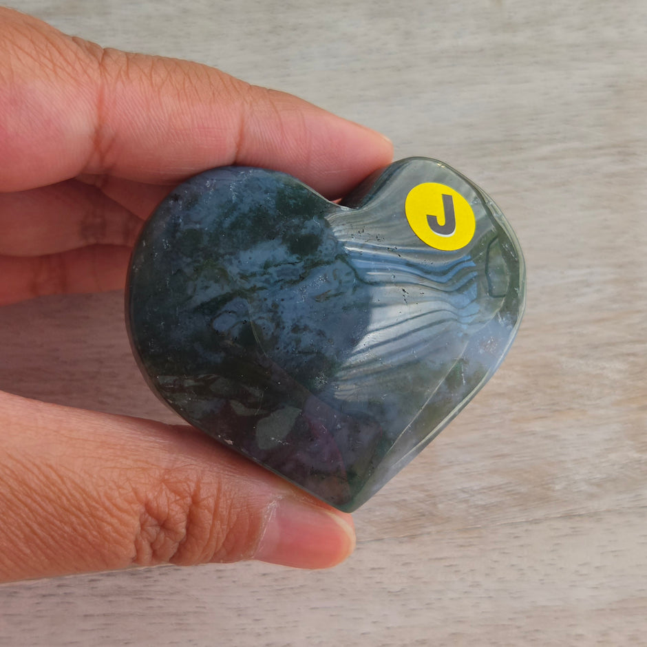 Moss Agate Heart | Option J
