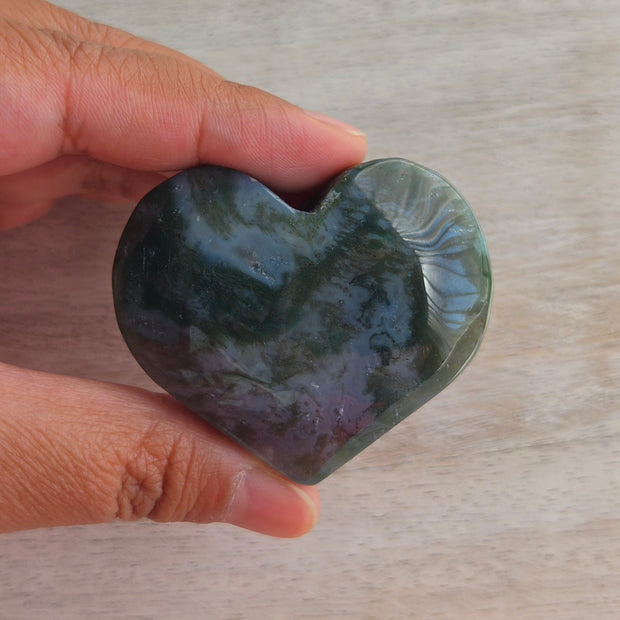 Moss Agate Heart | Option J