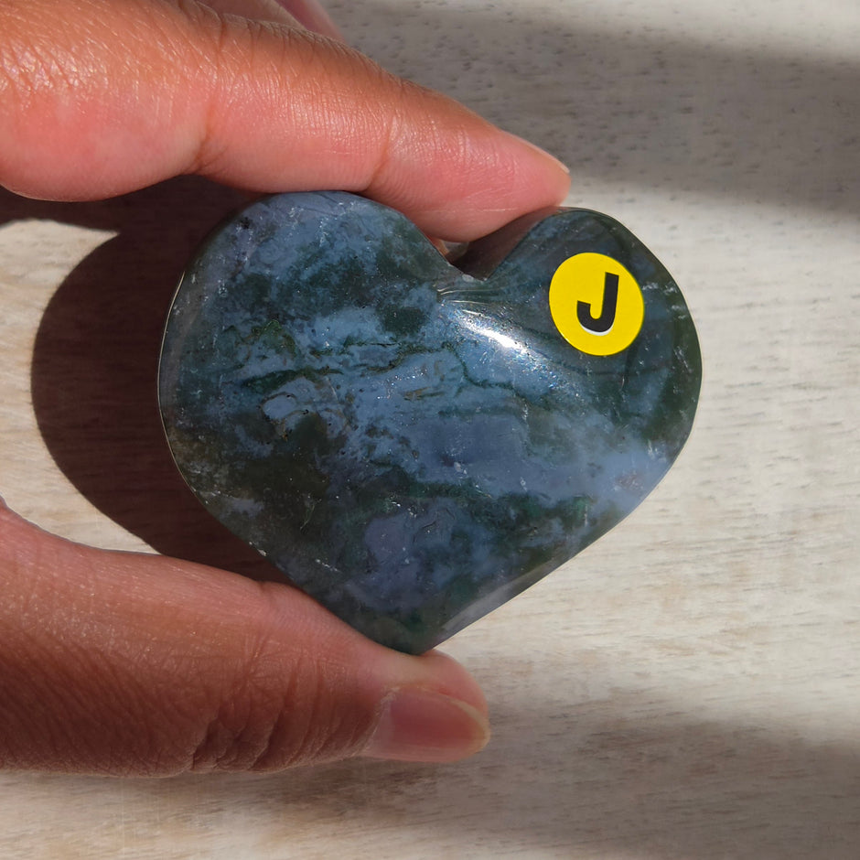 Moss Agate Heart | Option J