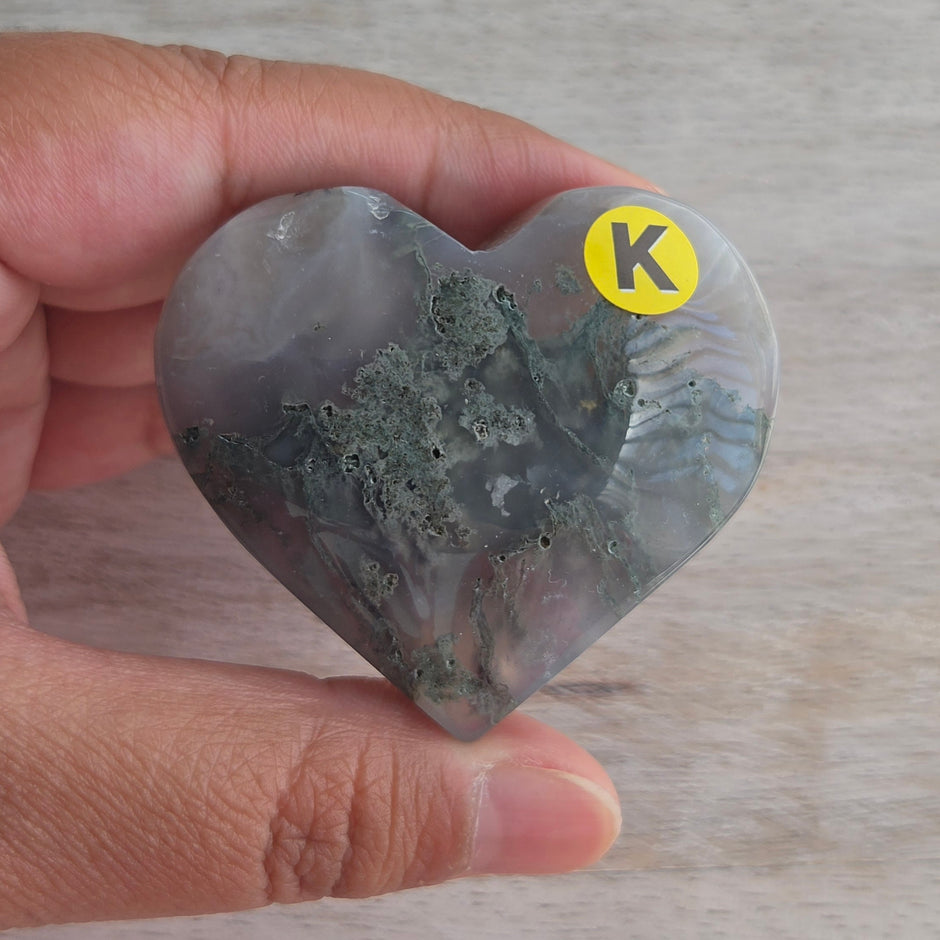 Moss Agate Heart | Option K