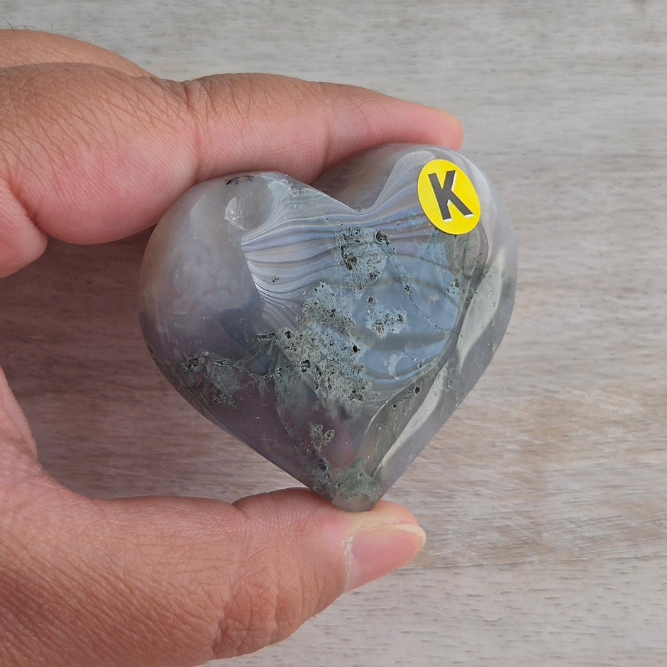 Moss Agate Heart | Option K