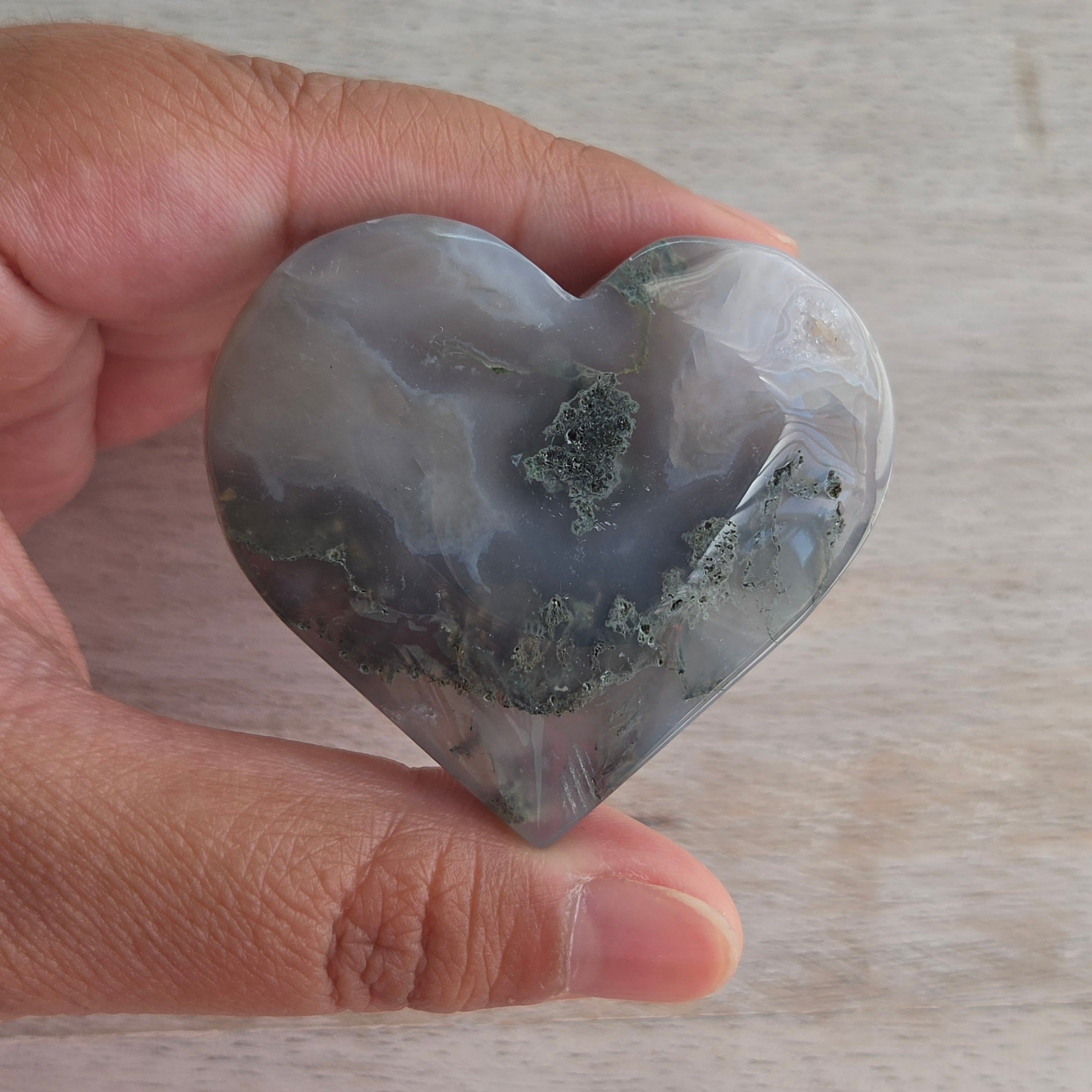 Moss Agate Heart | Option K