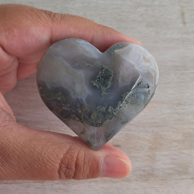 Moss Agate Heart | Option K