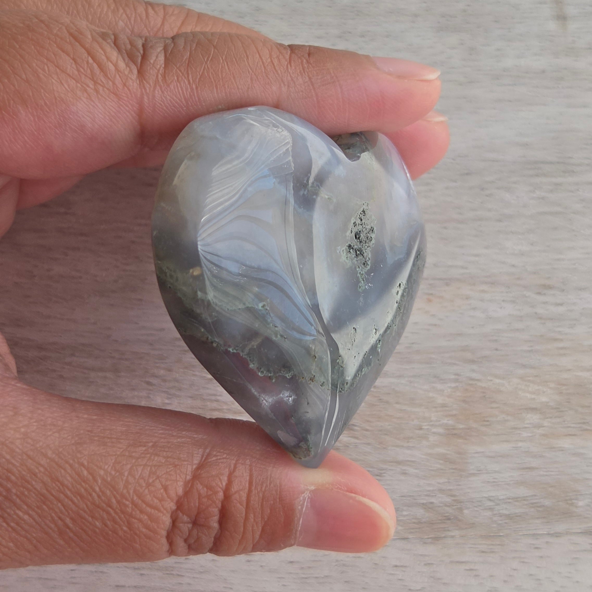 Moss Agate Heart | Option K