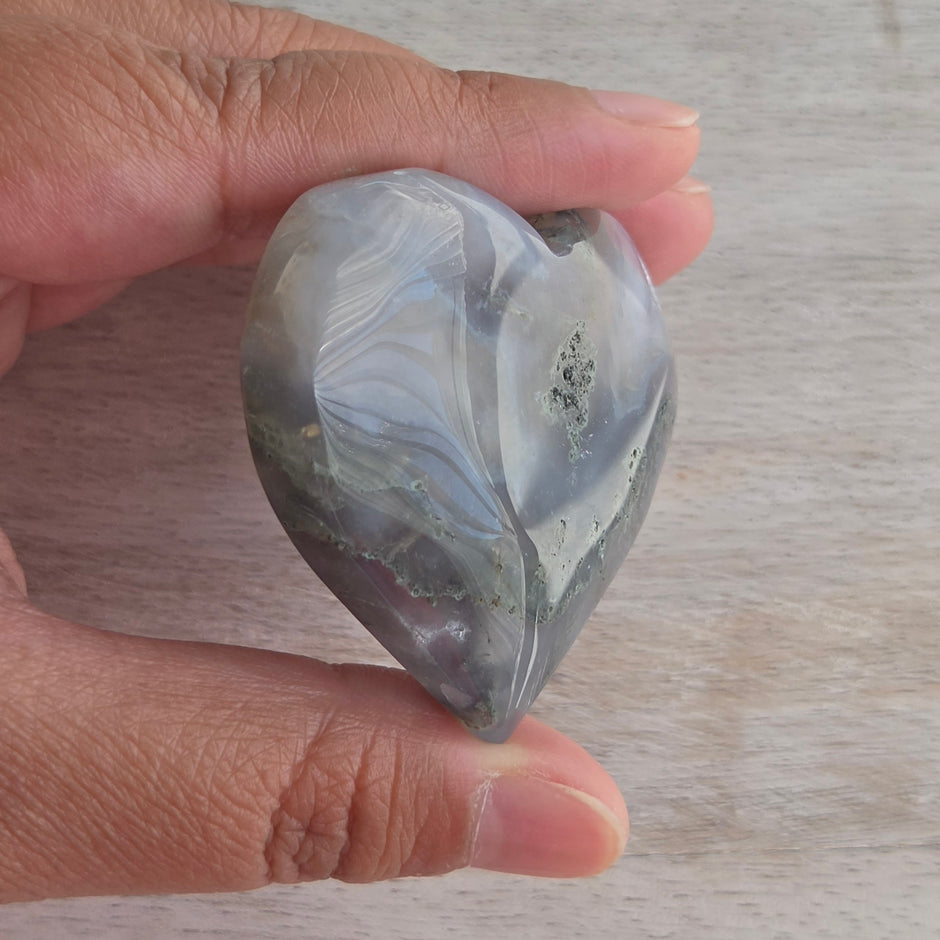 Moss Agate Heart | Option K