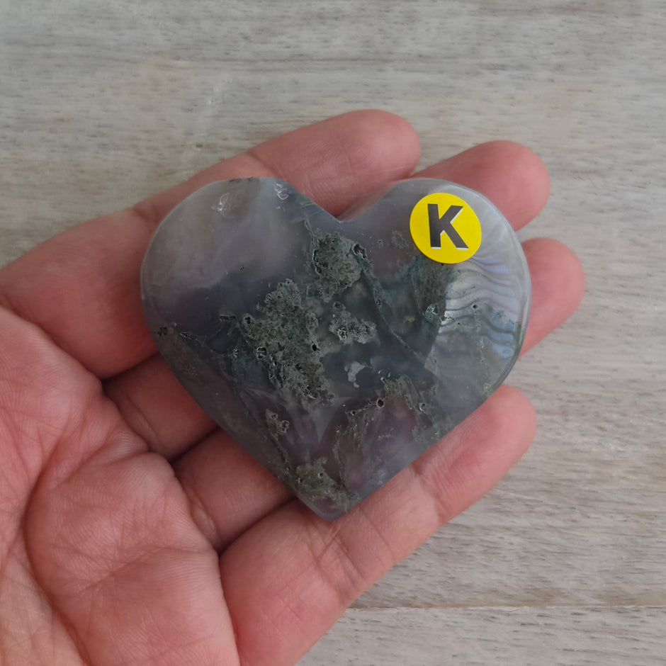 Moss Agate Heart | Option K