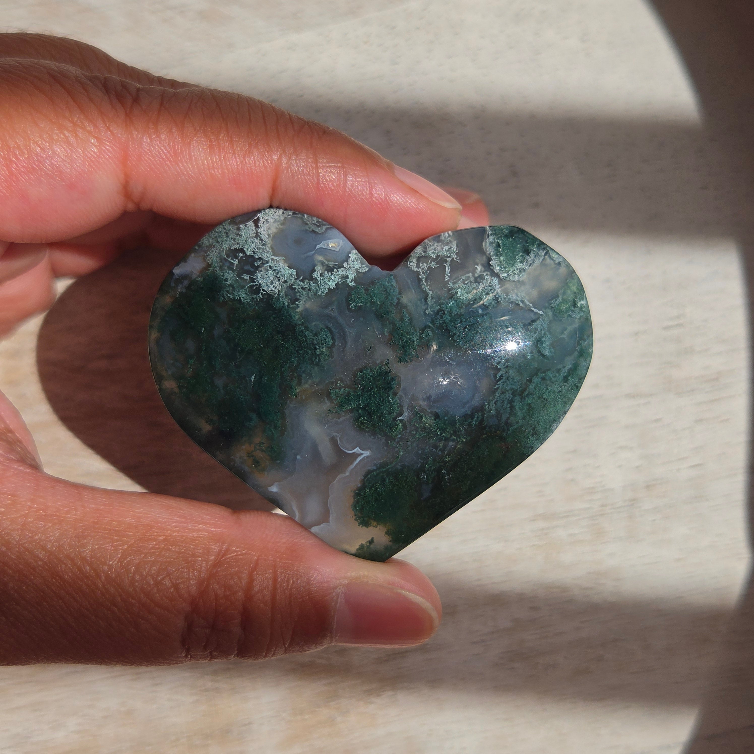 Moss Agate Heart | Option C