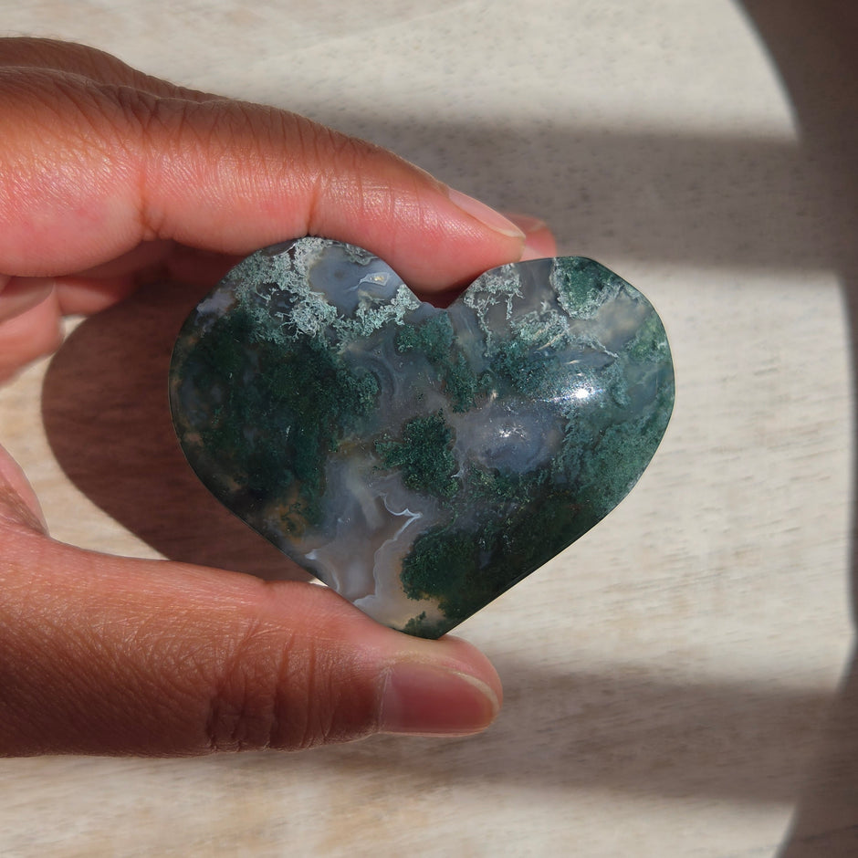 Moss Agate Heart | Option C