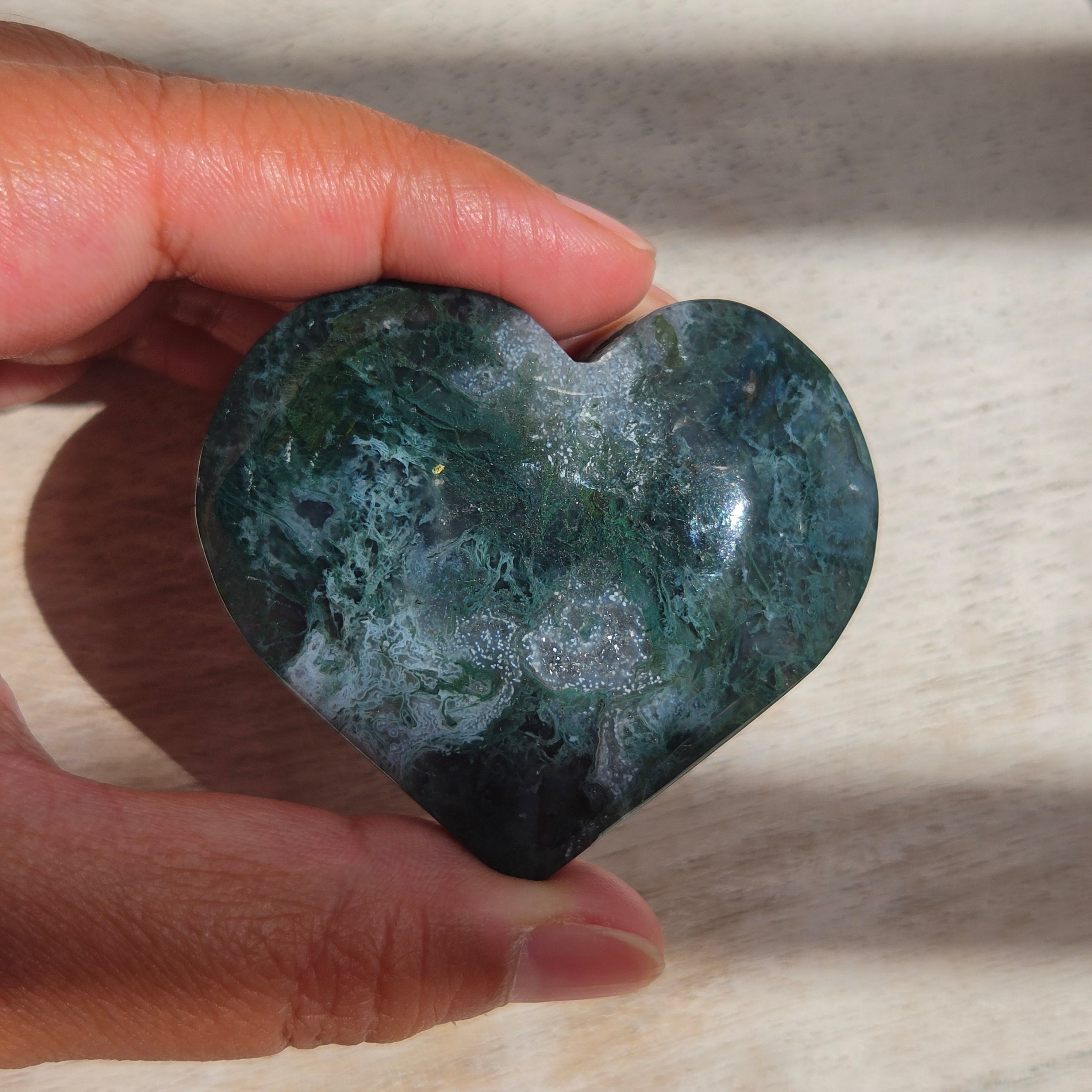 Moss Agate Heart | Option D