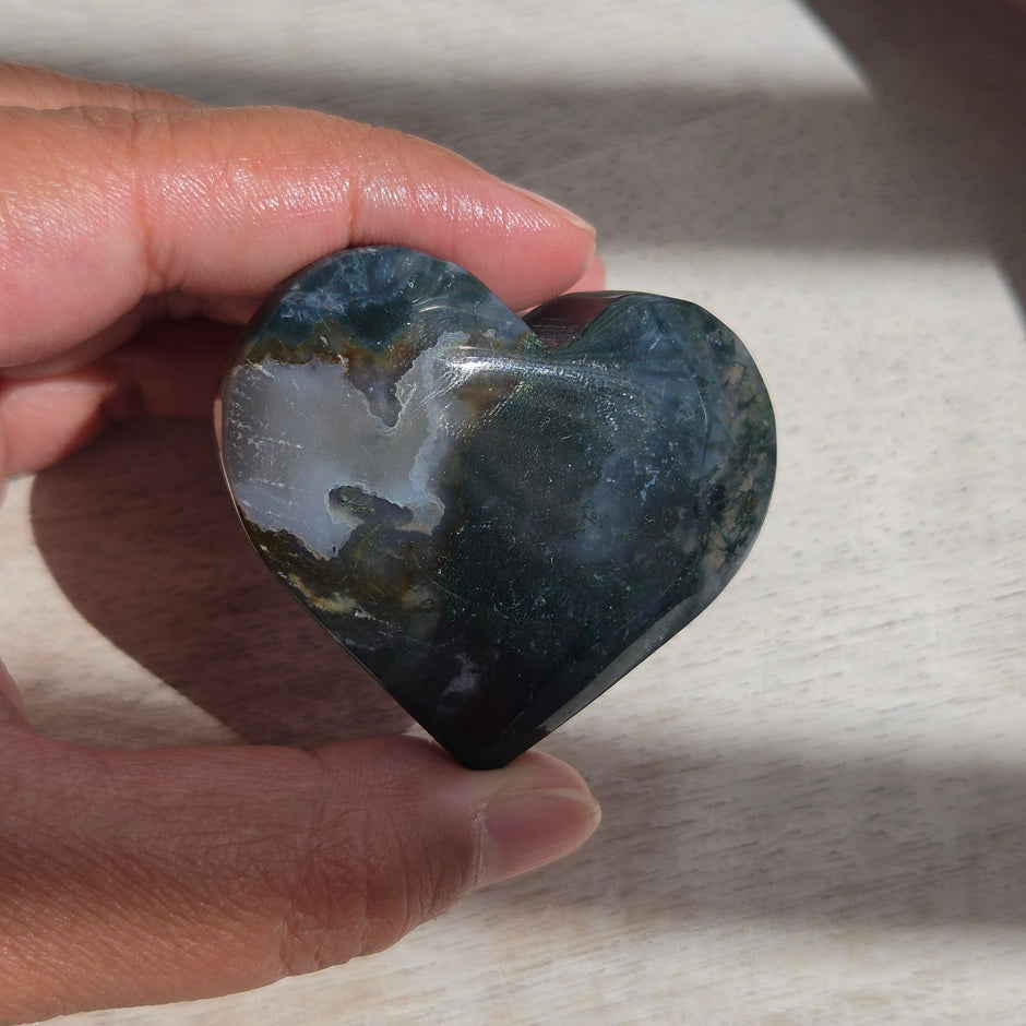 Moss Agate Heart | Option G
