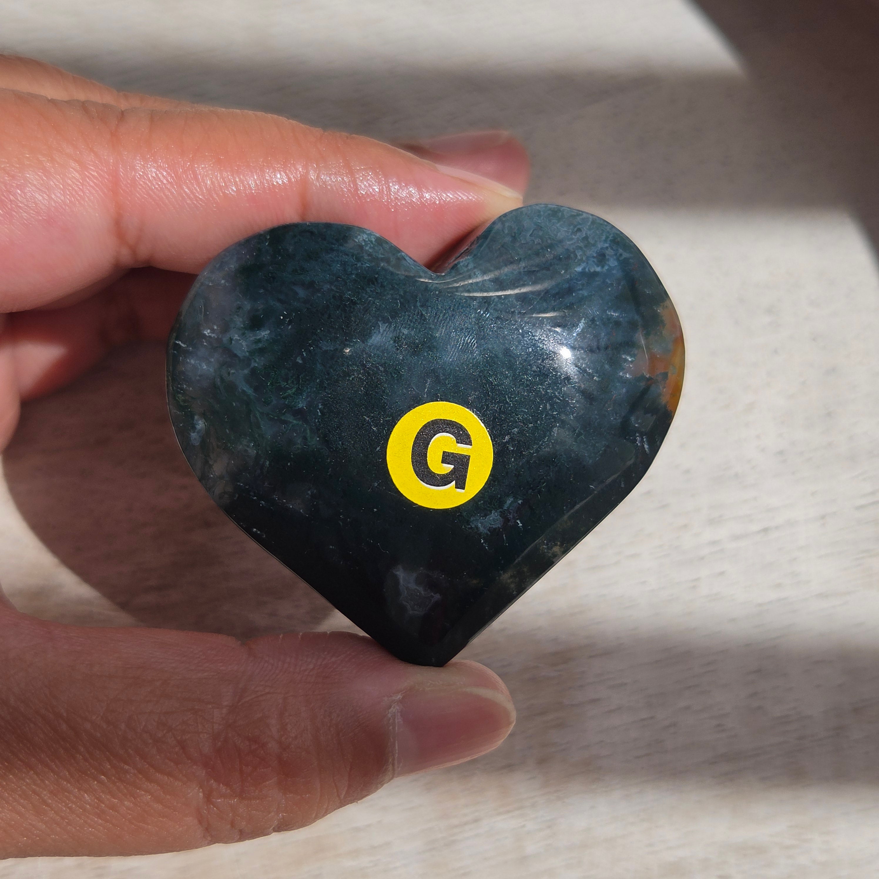 Moss Agate Heart | Option G