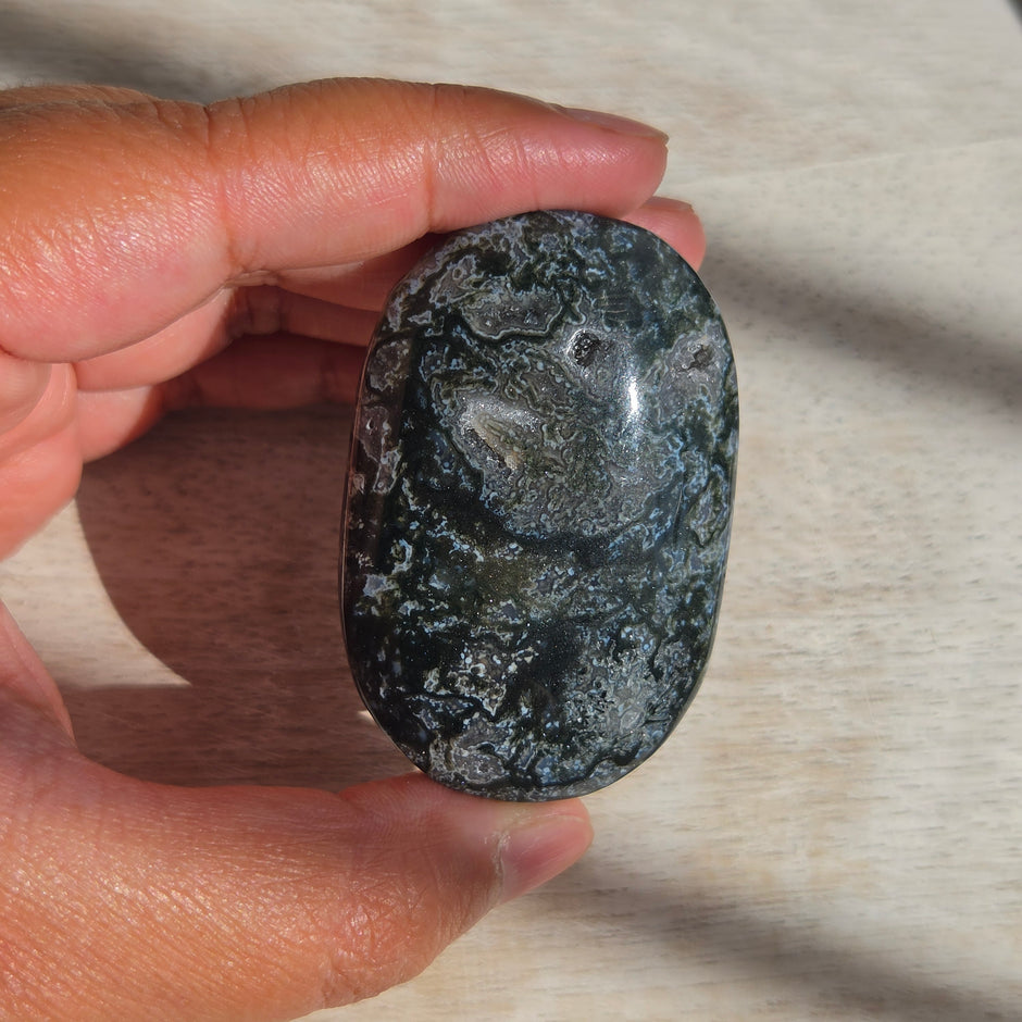 Moss Agate Palmstone | Option K