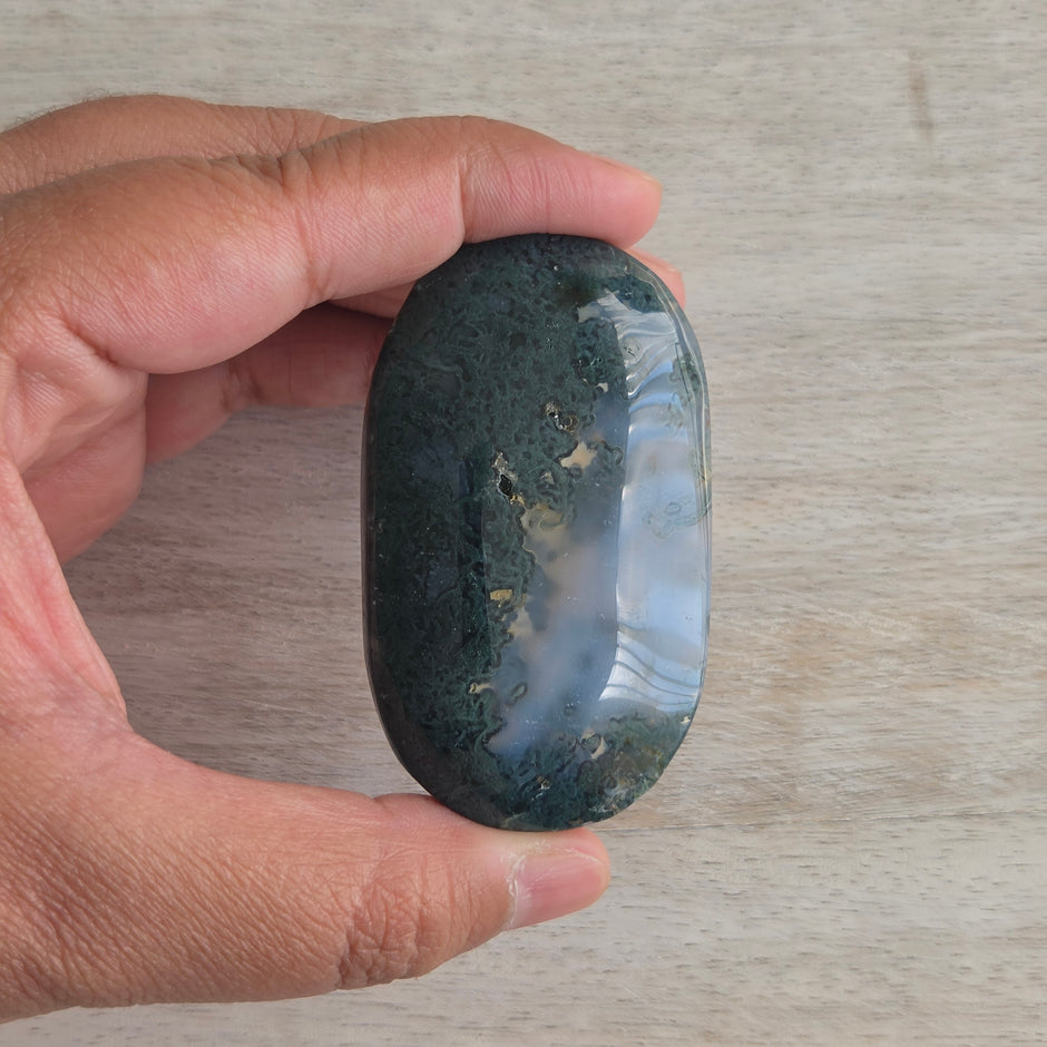Moss Agate Palmstone | Option J