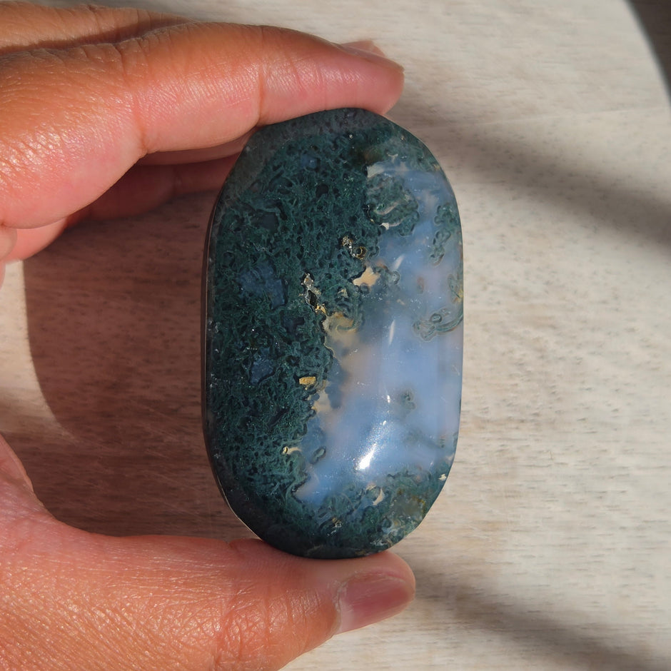 Moss Agate Palmstone | Option J