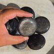 Silver Sheen Obsidian Cookie Palmstone | One Individual Cookie Palmstone