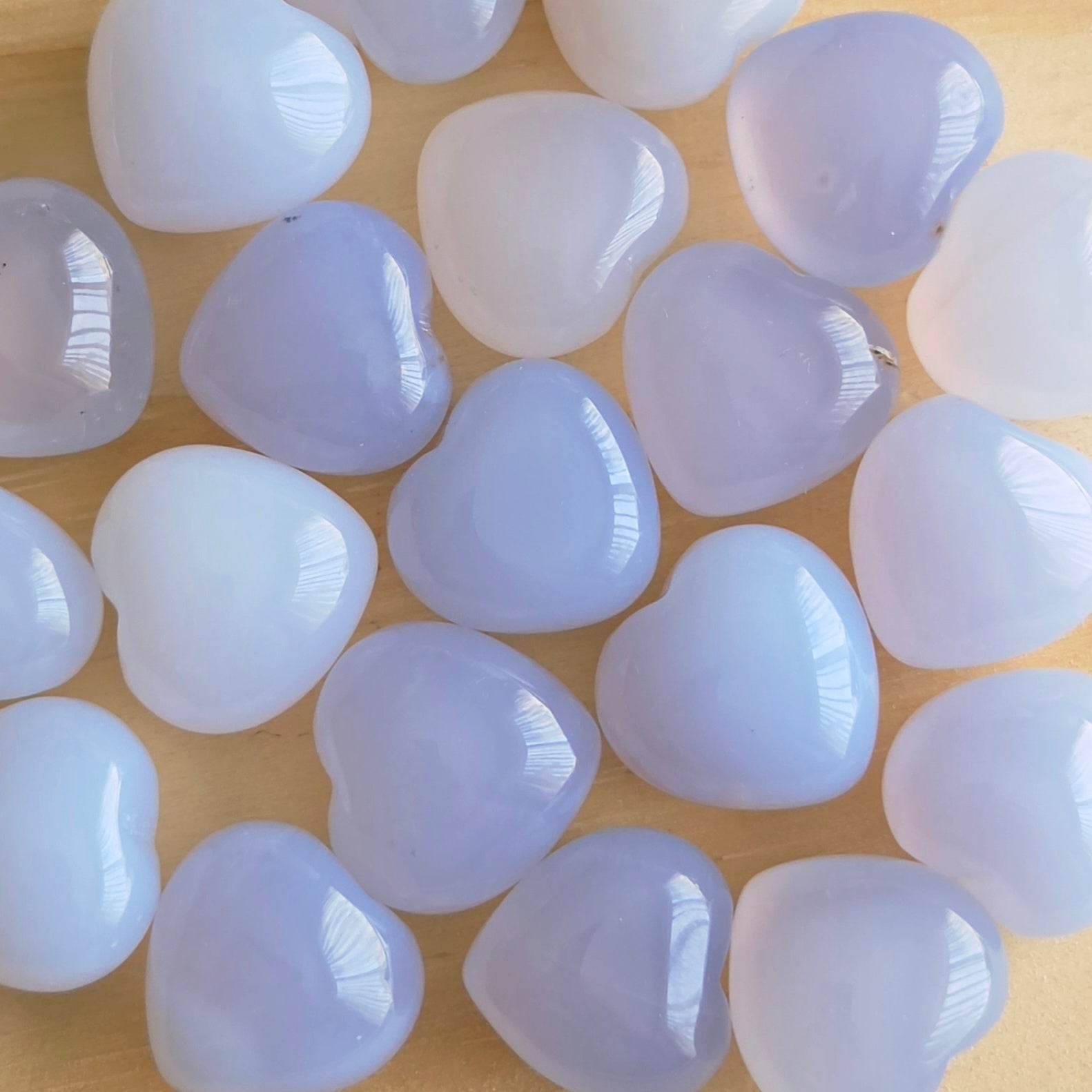 Mini Blue Chalcedony Heart | One Individual Heart