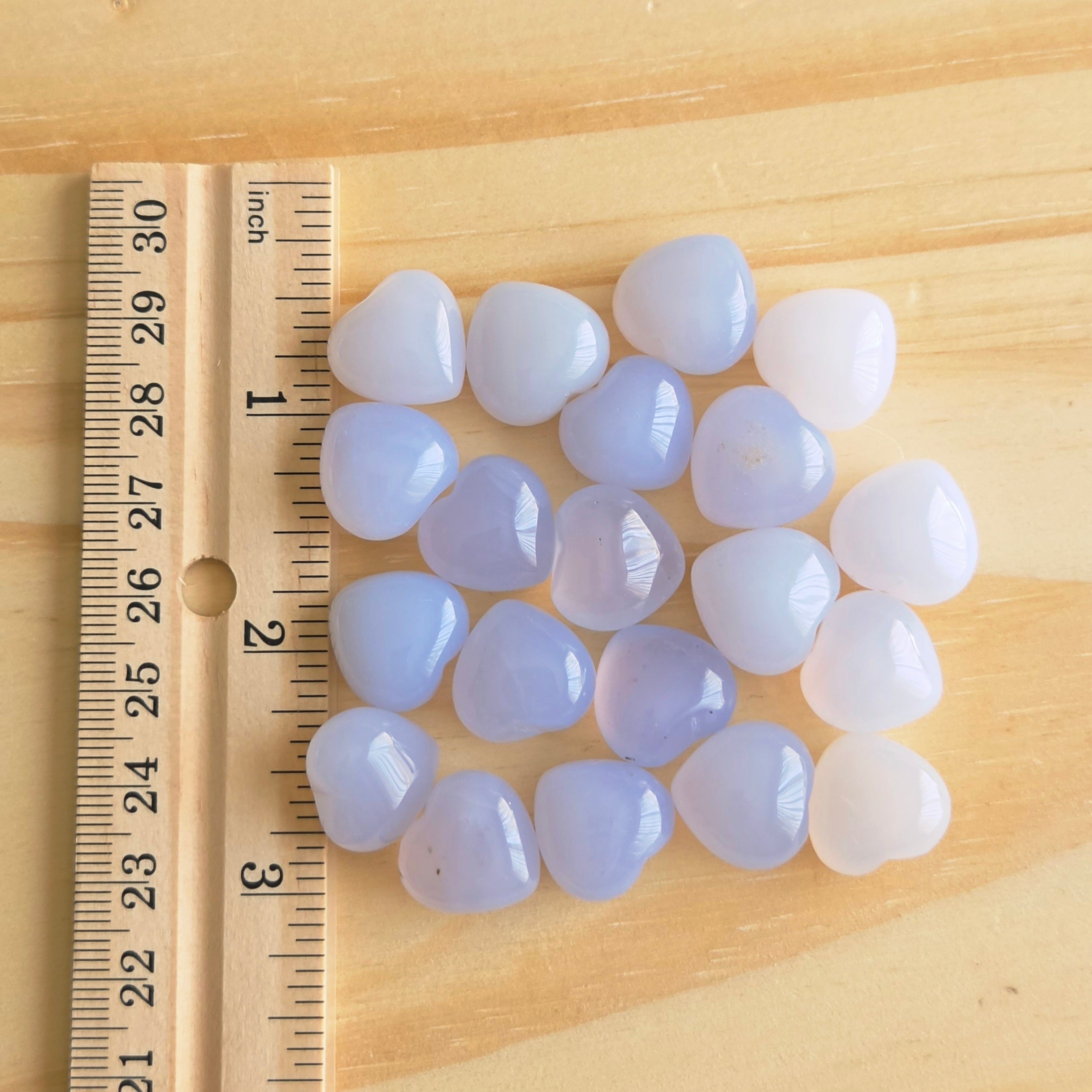 Mini Blue Chalcedony Heart | One Individual Heart
