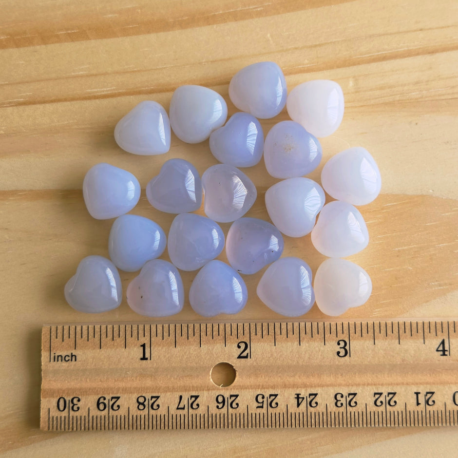 Mini Blue Chalcedony Heart | One Individual Heart