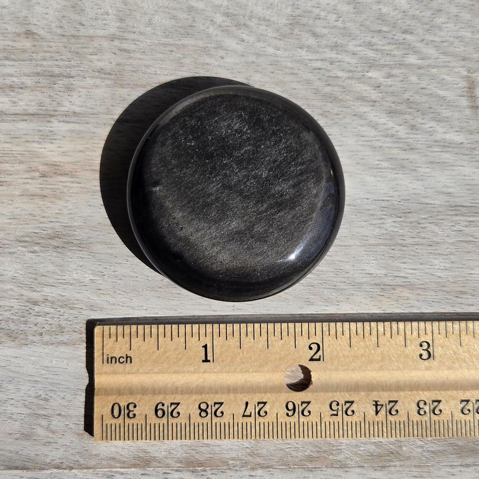 Silver Sheen Obsidian Cookie Palmstone | One Individual Cookie Palmstone