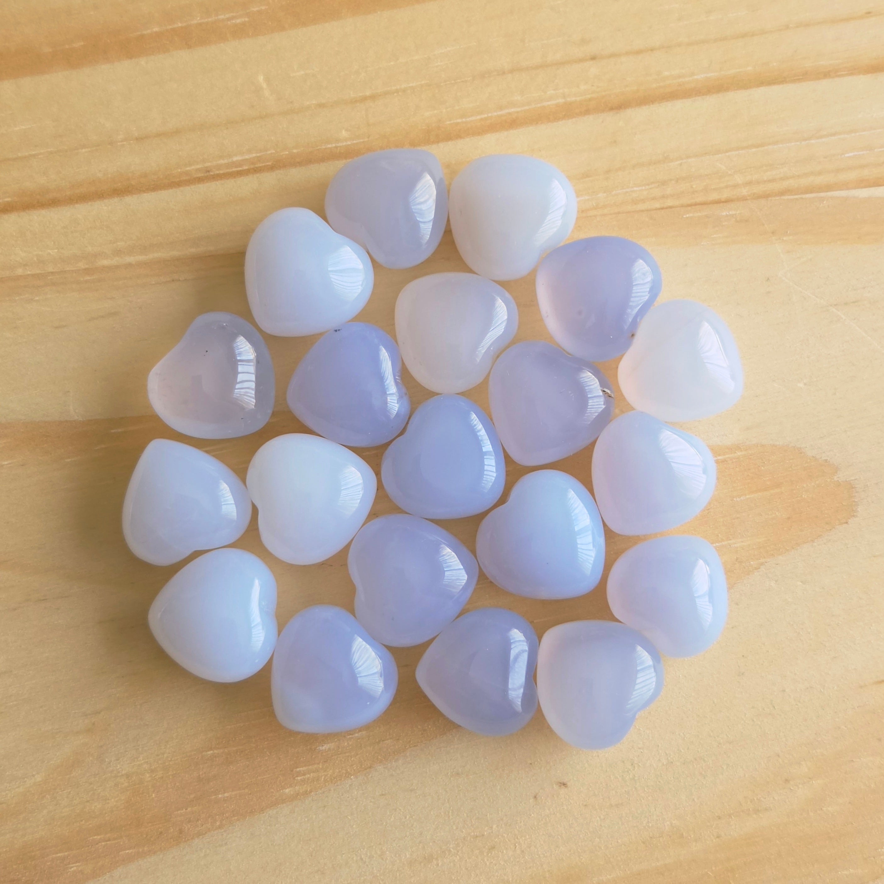 Mini Blue Chalcedony Heart | One Individual Heart