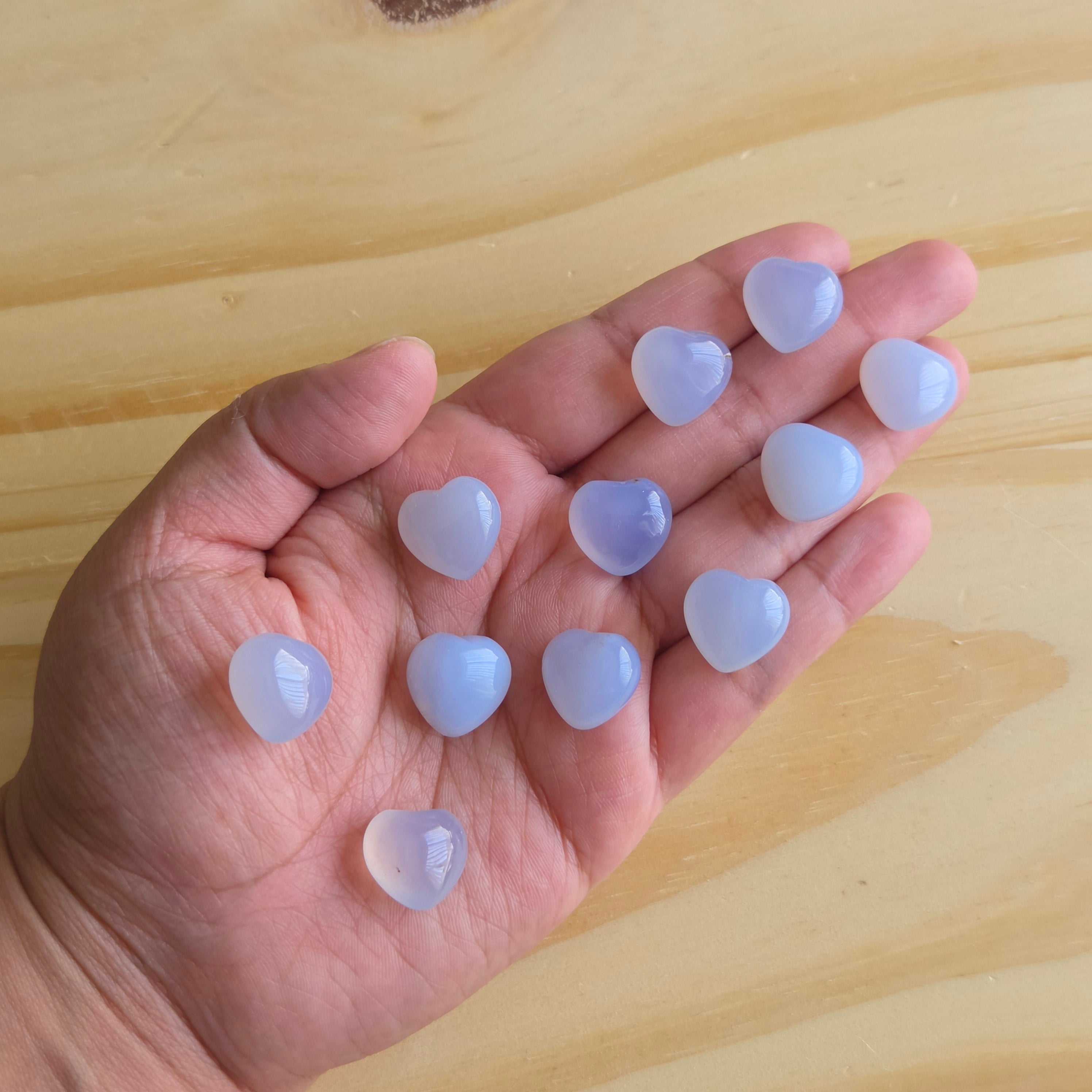 Mini Blue Chalcedony Heart | One Individual Heart