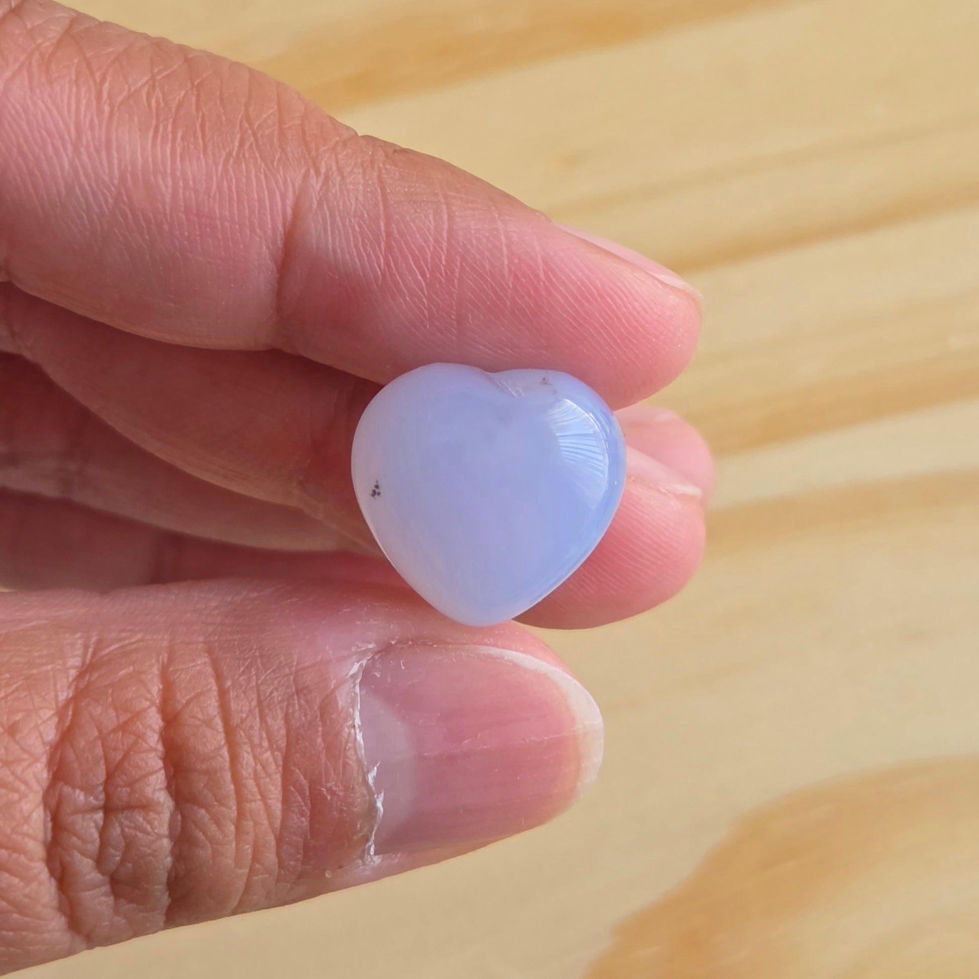 Mini Blue Chalcedony Heart | One Individual Heart